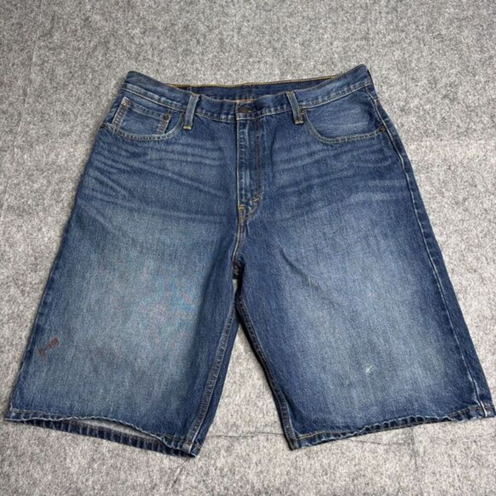 Levi's 569 Shorts Men's Size 36 100% Cotton‎ Denim Blue Loose Fit Medium Wash